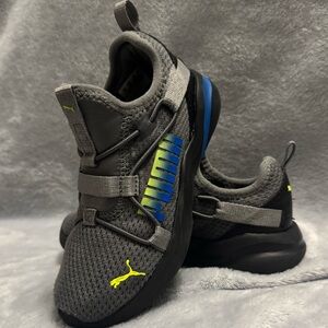 Grey Slip on Puma Shoes, Size 12 Little Kid